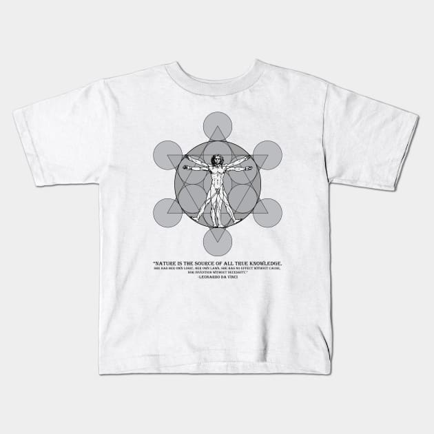 VITRUVIAN MAN Kids T-Shirt by inksquirt